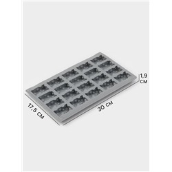 Форма для выпечки и муссовых десертов KONFINETTA «Сыр», силикон, 20 ячеек (5×3 см), 30×17.5×1.9 см, серая