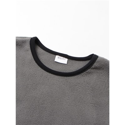Свитшот флисовый детский MINAKU: Fleece Soft, графит, рост 116 см