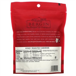Bergin Fruit and Nut Company, Жареный кешью с медом, 170 г (6 унций)