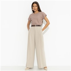 Футболка из эластичной ткани в рубчик, Искусство строить глазки (коричневый)