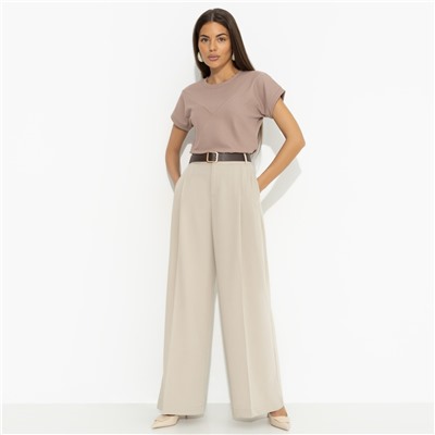 Футболка из эластичной ткани в рубчик, Искусство строить глазки (коричневый)