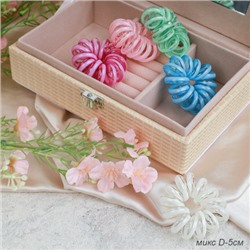 Резинка-пружинка для волос 5 см / QQ67-11 /уп 100/микс