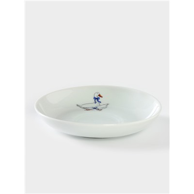 Блюдце Добрушский завод «Гуси», d=15 см, 250 мл, фарфор, белое