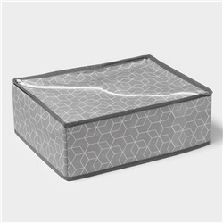 Органайзер для хранения белья Доляна «Фора», 12 ячеек, 32×24×12 см, серый