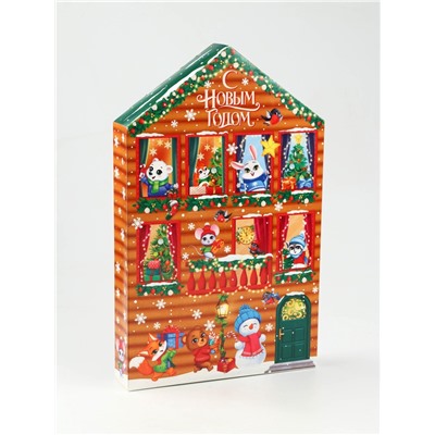 Адвент-календарь детский на 12 дней «Новый год», сладкий подарок, косметика, брелок