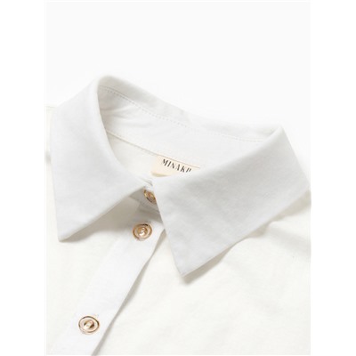 Костюм женский (рубашка, шорты) MINAKU, белый, размер 50