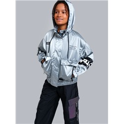 Куртка текстильная с полиуретановым покрытием для девочек (ветровка)