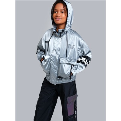 Куртка текстильная с полиуретановым покрытием для девочек (ветровка)