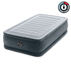 Односпальная надувная кровать 99х191х46см "Comfort-Plush" встр.нас. 220В, до 136кг, 64412 INTEX