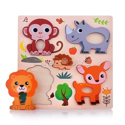 Пазл-вкладыш "В мире животных"