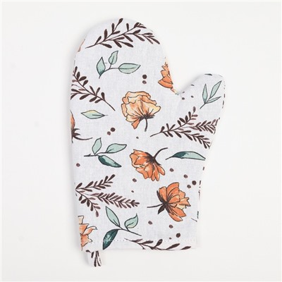 Набор кухонный Доляна Oleander: варежка 20×27 см, прихватка 19×19 см, 100% хлопок