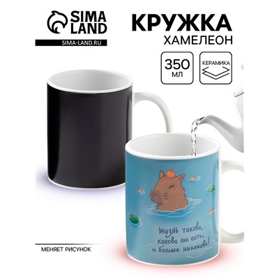 Кружка чайная хамелеон «Такова жизнь», 350 мл