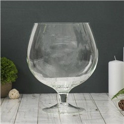 Ваза «Бренди» бокал на ножке, 3 л, d=14 см, 19×24 см, стекло, прозрачная