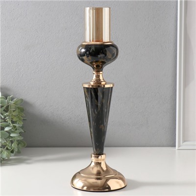 Металлический подсвечник на 1 свечу «Мрамор», d=5 см, 11×11×37 см