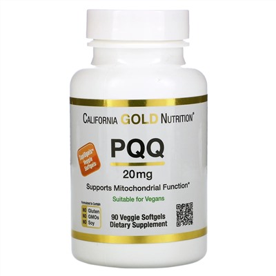 California Gold Nutrition, Пирролохинолинхинон, 20 мг, 90 растительных капсул