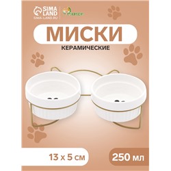 Миски керамические на подставке 2×250 мл