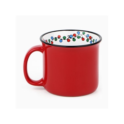 Кружка керамическая, новогодняя «Гирлянда», 450 мл