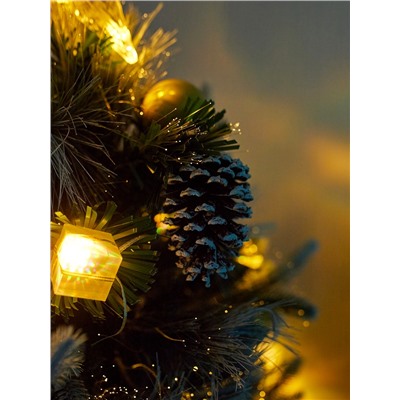 Ёлка светодиодная «Пушистая» 150 см, диаметр нижнего яруса 85 см, 137 веток, 8 режимов, свечение тёплое белое