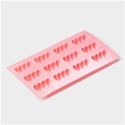 Форма для выпечки Доляна «Сладости. Бабл», силикон, 12 ячеек, 28×16×2 см, розовая