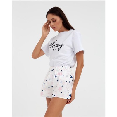 Шорты женские KAFTAN Pink stars, размер 40-42, белые