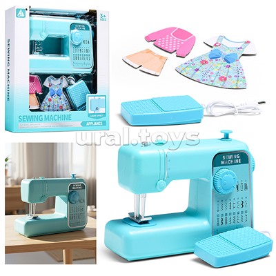 Бытовая техника "Швейная машинка" в коробке (цвет голубой)