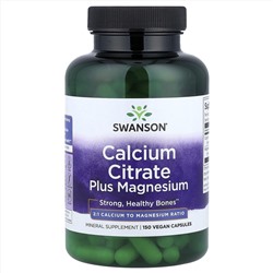 Swanson, цитрат кальция с магнием, 150 веганских капсул