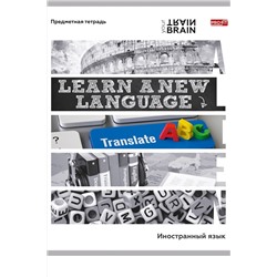 Тетрадь КЛЕТКА 48л. ИНОСТРАННЫЙ ЯЗЫК «КОНТРАСТЫ» (Т48-1408) эконом-вариант, б/о НАТАЛИ, 1033257