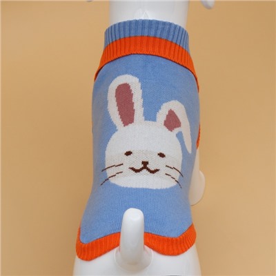 Свитер для животных «Зайка», размер L, ДС 29, ОШ 29, ОГ 29-49 см, голубой