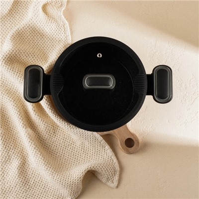 Кастрюля SL Home, d=20 см, h=8.8 см, индукция, с эмалированным покрытием, алюминий, чёрная