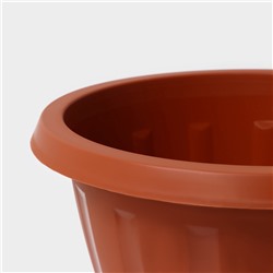 Вазон для цветов «Пальмира», 10 л, d=33 см, h=30 см, пластик, коричневый