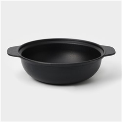 Жаровня, 2 л, d=24 см, с крышкой крышка, чугун, чёрная