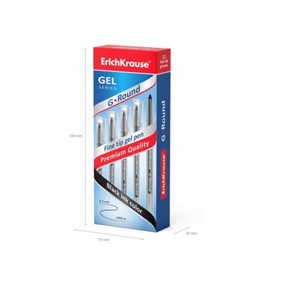 Ручка гелевая G-Round 0.5 мм черная 56535 ErichKrause