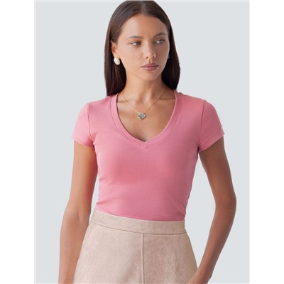 Футболка из плотного трикотажа с плетением риб 1*1