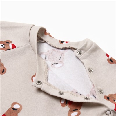 Комбинезон детский с шапочкой «Крошка Я. Новогодние медвежата», рост 86-92 см