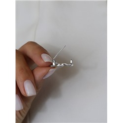 Брошь из чернёного серебра - Змея Бр-18ч