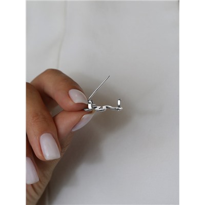 Брошь из чернёного серебра - Змея Бр-18ч