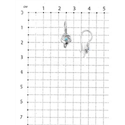 Серьги детские из серебра с фианитами родированные 925 пробы 402021-054