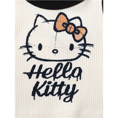 Комплект трикотажный для девочек: топ, брюки