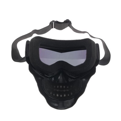 Очки-маска для езды на мототехнике, разборные, визор оранжевый, чёрные