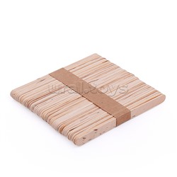 Палочки деревянные для рукоделия "DIY" плоские, 114x10x2 мм, 50 шт, натуральный цвет