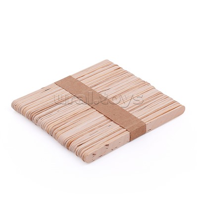 Палочки деревянные для рукоделия "DIY" плоские, 114x10x2 мм, 50 шт, натуральный цвет