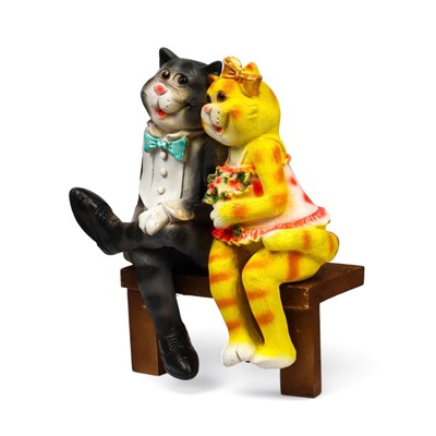 Садовая фигура из полистоуна «Коты на лавке», 40×18×40 см