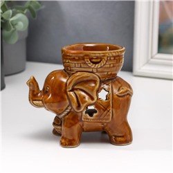 Аромалампа для эфирных масел «Слоненок», керамика, глянец, 9×9.5×6 см, МИКС