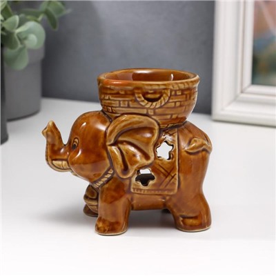 Аромалампа для эфирных масел «Слоненок», керамика, глянец, 9×9.5×6 см, МИКС