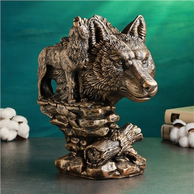 Фигура гипс «Волк» 24×22×33 см, под бронзу