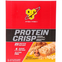 BSN, Protein Crisp, кранч с арахисовой пастой, 12 батончиков, 56 г (1,97 унции) каждый