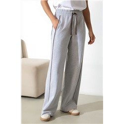 Брюки с лампасами и разрезами из эластичного футера двухнитки без начеса VILATTE, 1229910