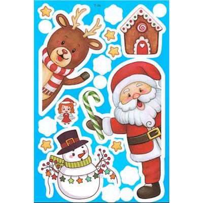 Наклейка на окно 20х30 см "Новый год" Y-04 Гранит