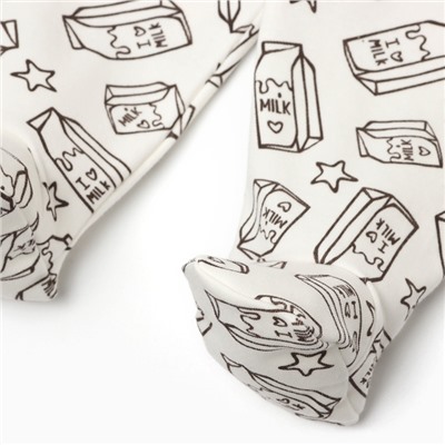 Ползунки детские, цвет белый/молоко, рост 62