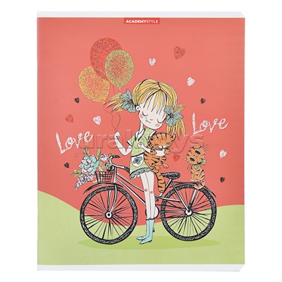 Тетрадь 48л. клетка "Девочки с питомцами"